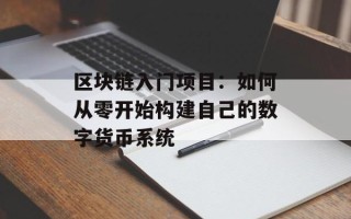 区块链入门项目：如何从零开始构建自己的数字货币系统