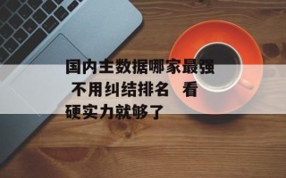 国内主数据哪家最强  不用纠结排名  看硬实力就够了