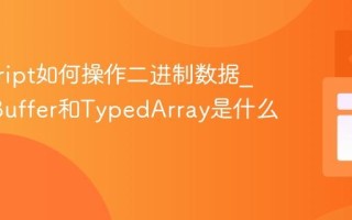 javascript如何操作二进制数据_ArrayBuffer和TypedArray是什么？