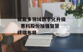 赋能多领域数字化升级  惠科股份加强智慧终端布局