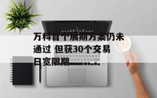 万科首个展期方案仍未通过 但获30个交易日宽限期