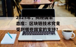2025年，揭秘国家态度：区块链技术究竟受到哪些国家的支持？