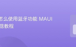MAUI怎么使用蓝牙功能 MAUI BLE通信教程