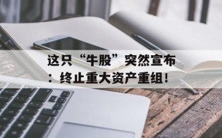 这只“牛股”突然宣布：终止重大资产重组！