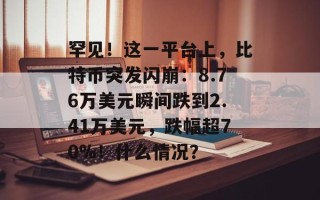 罕见！这一平台上，比特币突发闪崩：8.76万美元瞬间跌到2.41万美元，跌幅超70%！什么情况？