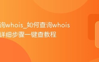 如何查询whois_如何查询whois最靠谱详细步骤一键查教程
