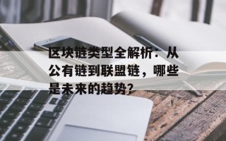 区块链类型全解析：从公有链到联盟链，哪些是未来的趋势？