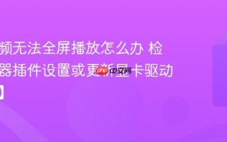 网页视频无法全屏播放怎么办 检查浏览器插件设置或更新显卡驱动【解决】
