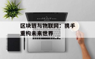 区块链与物联网：携手重构未来世界