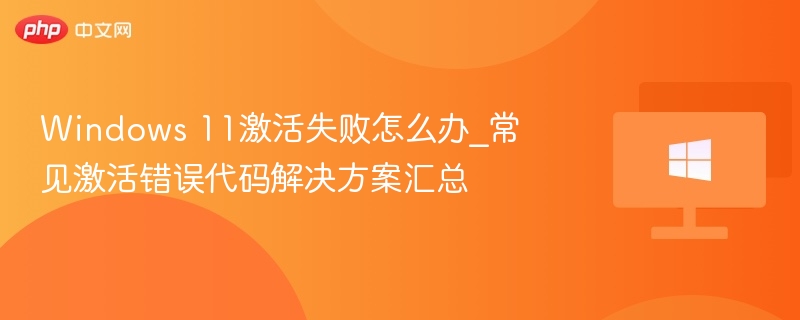 Windows 11激活失败怎么办_常见激活错误代码解决方案汇总-第1张图片-佛山资讯网