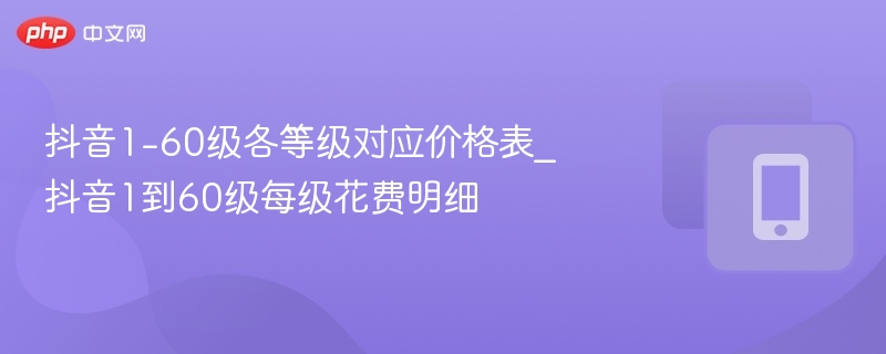抖音1-60级各等级对应价格表_抖音1到60级每级花费明细-第1张图片-佛山资讯网 抖音1-60级各等级对应价格表_抖音1到60级每级花费明细-第1张图片-佛山资讯网
