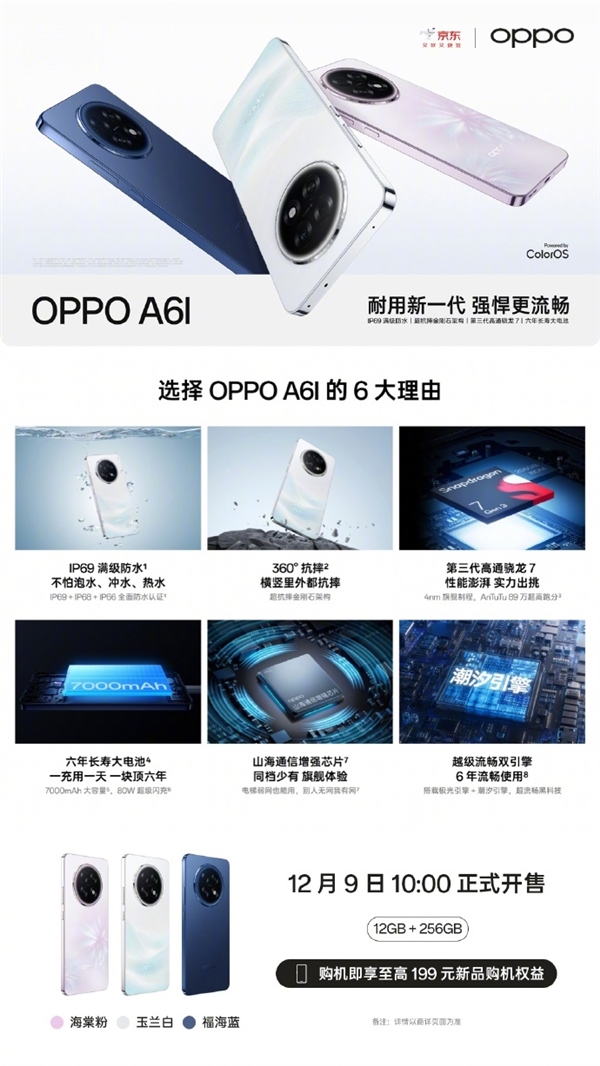 1799元！OPPO A6l发布：电池6年耐用、自研通信增强芯片-第4张图片-佛山资讯网