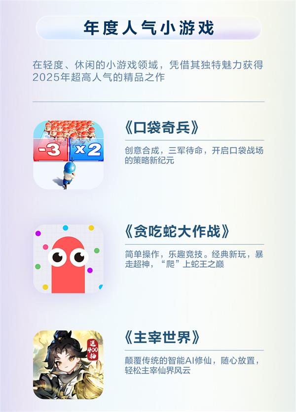 鸿蒙游戏“闭眼冲”清单来啦!华为游戏中心发布2025年度先锋榜-第3张图片-佛山资讯网 鸿蒙游戏“闭眼冲”清单来啦!华为游戏中心发布2025年度先锋榜-第3张图片-佛山资讯网