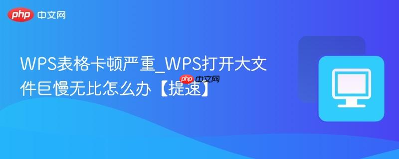 WPS表格卡顿严重_WPS打开大文件巨慢无比怎么办【提速】-第1张图片-佛山资讯网