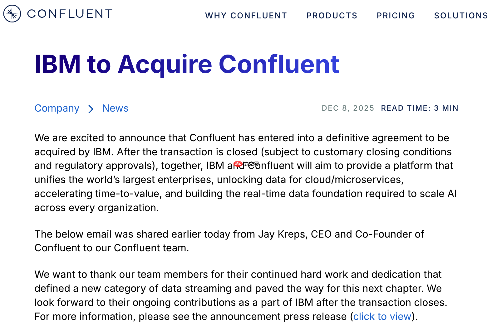 IBM 官宣收购 Confluent,增强企业 AI 数据平台业务-第2张图片-佛山资讯网 IBM 官宣收购 Confluent,增强企业 AI 数据平台业务-第2张图片-佛山资讯网