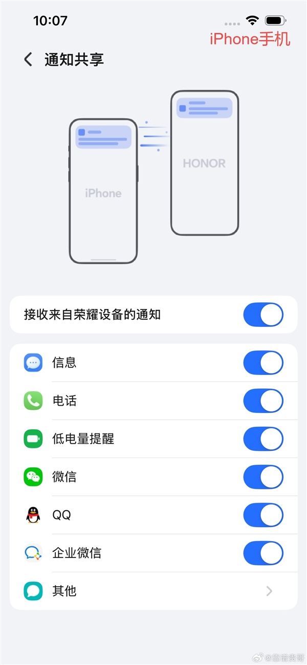 荣耀手机打通苹果生态:已支持与iPhone通知共享-第2张图片-佛山资讯网 荣耀手机打通苹果生态:已支持与iPhone通知共享-第2张图片-佛山资讯网
