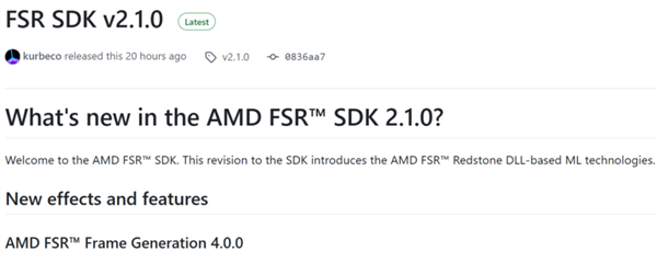 AMD发布FSR SDK 2.1.0：加速推广Redstone大更新-第1张图片-佛山资讯网