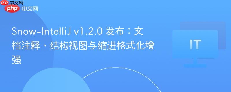 Snow-IntelliJ v1.2.0 发布:文档注释、结构视图与缩进格式化增强-第1张图片-佛山资讯网 Snow-IntelliJ v1.2.0 发布:文档注释、结构视图与缩进格式化增强-第1张图片-佛山资讯网