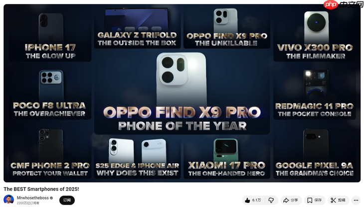 OPPO Find X9 Pro双杀苹果三星，斩获欧美KOL年度大奖-第2张图片-佛山资讯网