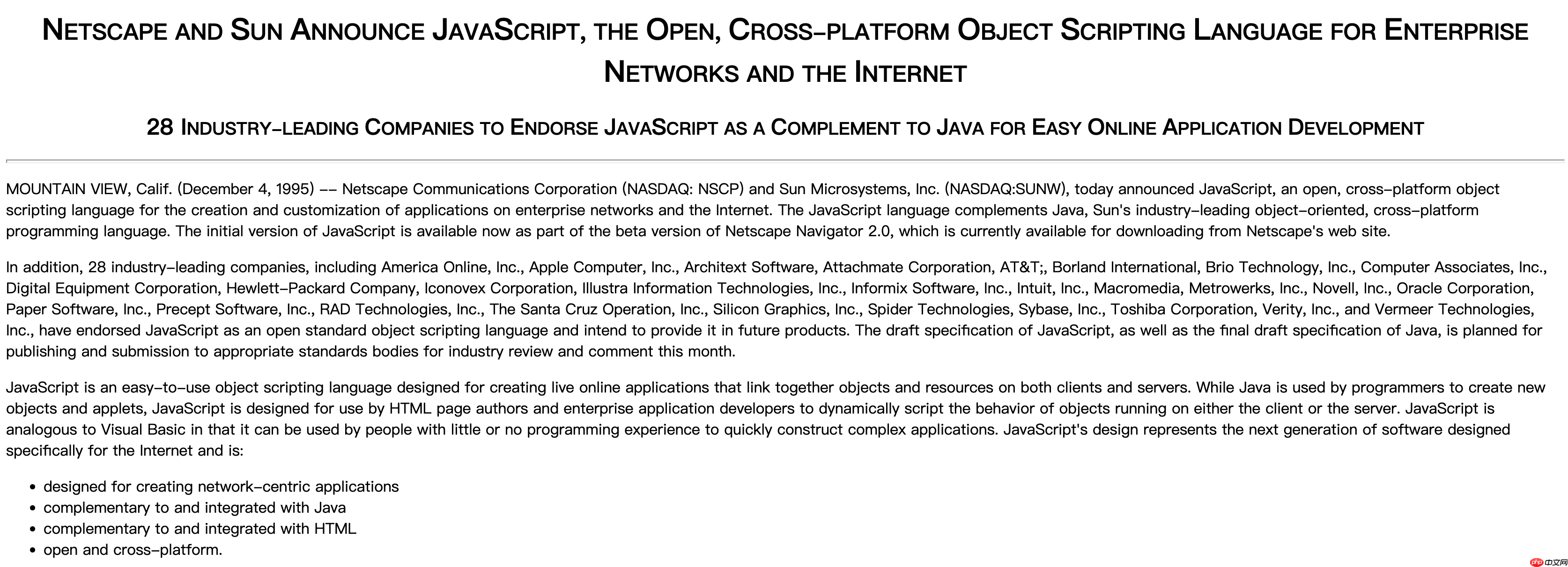JavaScript 诞生 30 周年-第1张图片-佛山资讯网