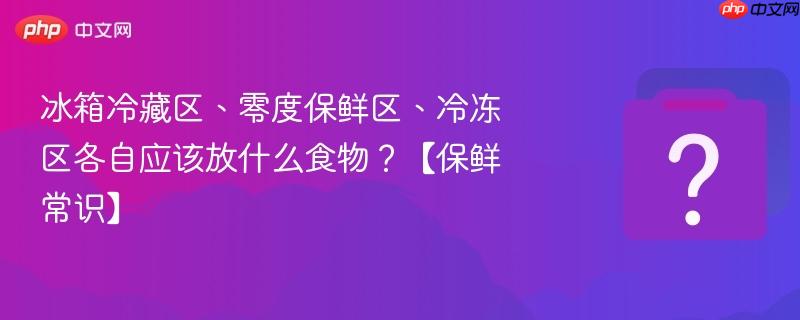 冰箱冷藏区、零度保鲜区、冷冻区各自应该放什么食物？【保鲜常识】-第1张图片-佛山资讯网