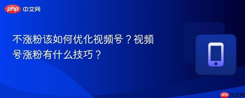 不涨粉该如何优化视频号?视频号涨粉有什么技巧?-第1张图片-佛山资讯网 不涨粉该如何优化视频号?视频号涨粉有什么技巧?-第1张图片-佛山资讯网