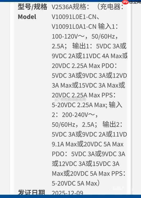 疑似vivo X300 Ultra新机通过认证 支持100W有线充电-第2张图片-佛山资讯网