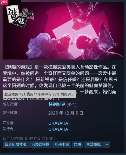 好评率99%!恋爱影游新作上线Steam:顶级魅魔三选一-第1张图片-佛山资讯网 好评率99%!恋爱影游新作上线Steam:顶级魅魔三选一-第1张图片-佛山资讯网