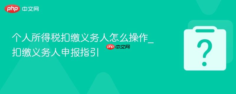 个人所得税扣缴义务人怎么操作_扣缴义务人申报指引-第1张图片-佛山资讯网