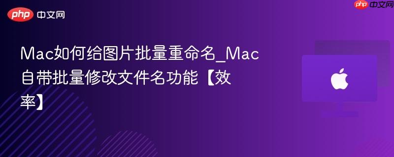 Mac如何给图片批量重命名_Mac自带批量修改文件名功能【效率】-第1张图片-佛山资讯网