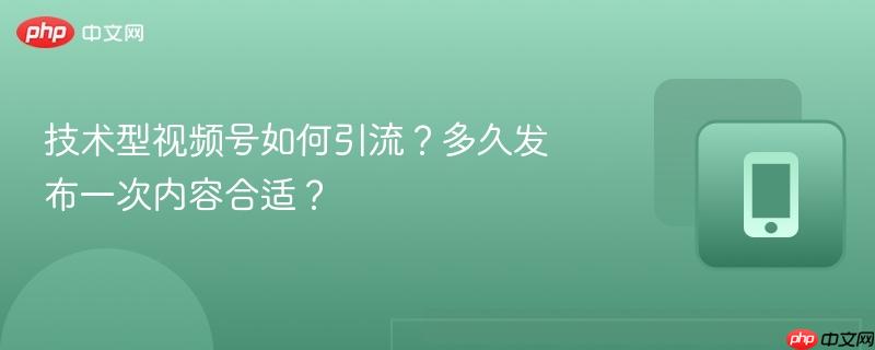 技术型视频号如何引流？多久发布一次内容合适？-第1张图片-佛山资讯网
