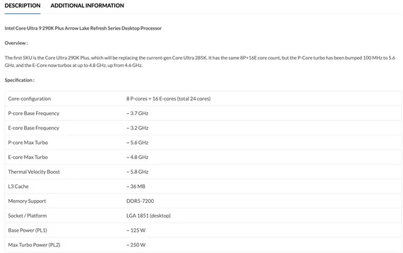 Intel酷睿Ultra 9 290K/270K Plus桌面CPU齐现身!频率更高、核心更多-第2张图片-佛山资讯网 Intel酷睿Ultra 9 290K/270K Plus桌面CPU齐现身!频率更高、核心更多-第2张图片-佛山资讯网
