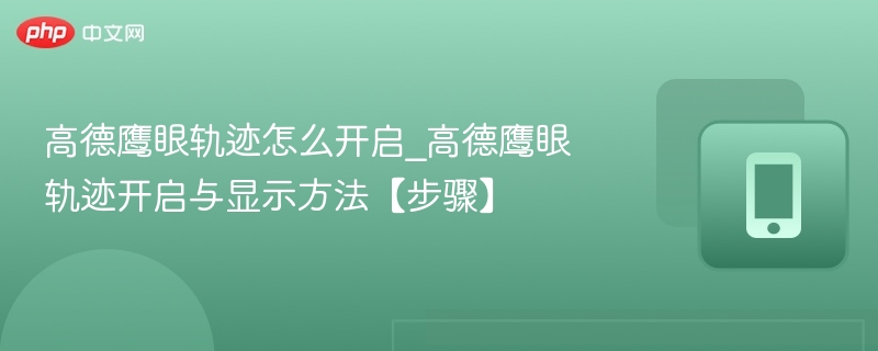 高德鹰眼轨迹怎么开启_高德鹰眼轨迹开启与显示方法【步骤】-第1张图片-佛山资讯网