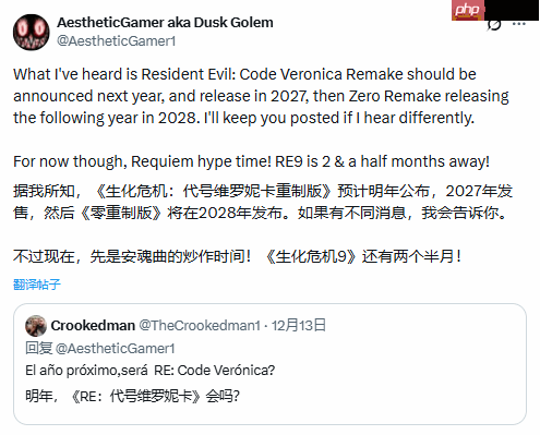 曝《生化维罗妮卡RE》明年公布 目标2027年发售-第2张图片-佛山资讯网