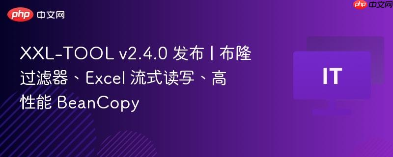 XXL-TOOL v2.4.0 发布 | 布隆过滤器、Excel 流式读写、高性能 BeanCopy-第1张图片-佛山资讯网