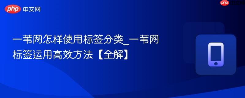 一苇网怎样使用标签分类_一苇网标签运用高效方法【全解】-第1张图片-佛山资讯网