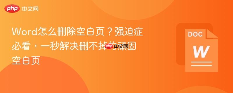 Word怎么删除空白页？强迫症必看，一秒解决删不掉的顽固空白页-第1张图片-佛山资讯网
