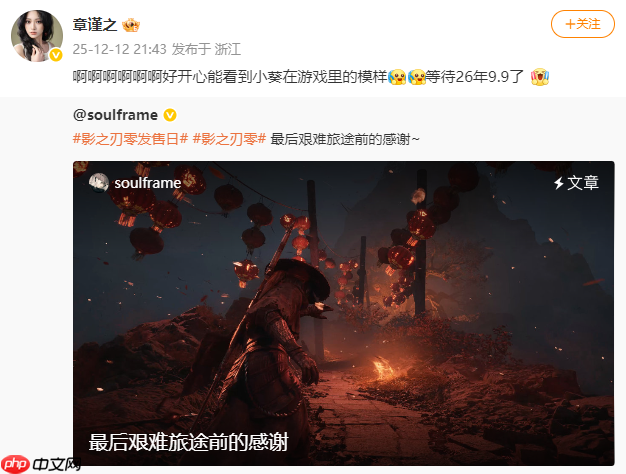 《影之刃零》女角脸模章谨之：看到游戏形象很开心-第2张图片-佛山资讯网