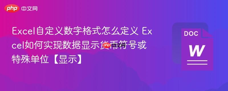 Excel自定义数字格式怎么定义 Excel如何实现数据显示货币符号或特殊单位【显示】-第1张图片-佛山资讯网