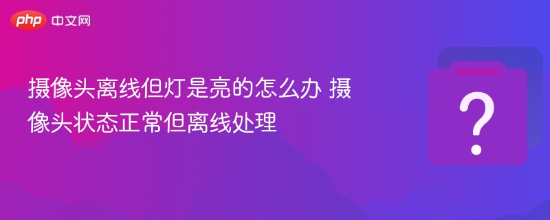 摄像头离线但灯是亮的怎么办 摄像头状态正常但离线处理-第1张图片-佛山资讯网 摄像头离线但灯是亮的怎么办 摄像头状态正常但离线处理-第1张图片-佛山资讯网