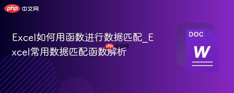 Excel如何用函数进行数据匹配_Excel常用数据匹配函数解析-第1张图片-佛山资讯网 Excel如何用函数进行数据匹配_Excel常用数据匹配函数解析-第1张图片-佛山资讯网