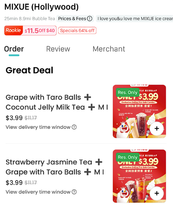 可选200%糖度 美国蜜雪冰城已登陆外卖平台:套餐3.99美元-第2张图片-佛山资讯网 可选200%糖度 美国蜜雪冰城已登陆外卖平台:套餐3.99美元-第2张图片-佛山资讯网