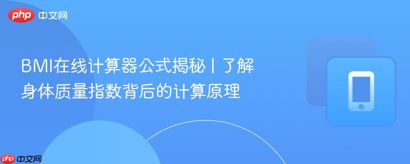 BMI在线计算器公式揭秘 | 了解身体质量指数背后的计算原理-第1张图片-佛山资讯网