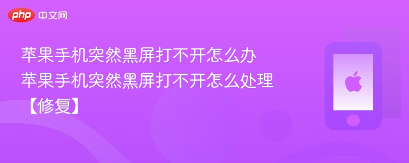 苹果手机突然黑屏打不开怎么办 苹果手机突然黑屏打不开怎么处理【修复】-第1张图片-佛山资讯网
