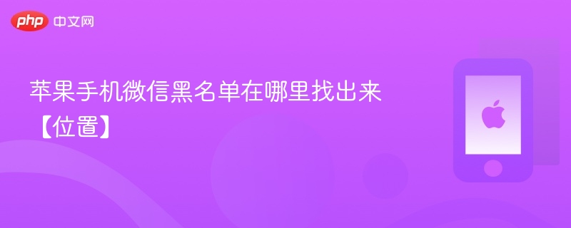 苹果手机微信黑名单在哪里找出来【位置】-第1张图片-佛山资讯网
