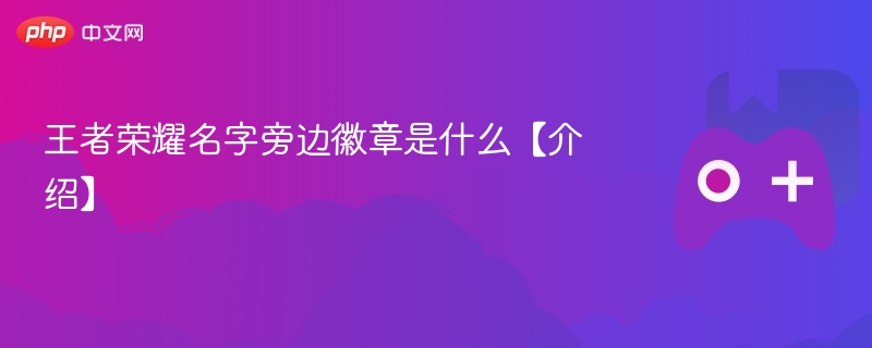 王者荣耀名字旁边徽章是什么【介绍】-第1张图片-佛山资讯网