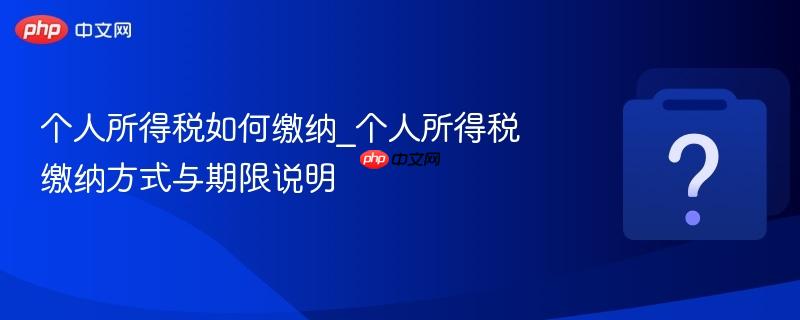 个人所得税如何缴纳_个人所得税缴纳方式与期限说明-第1张图片-佛山资讯网 个人所得税如何缴纳_个人所得税缴纳方式与期限说明-第1张图片-佛山资讯网