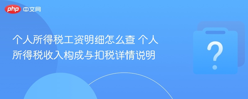 个人所得税工资明细怎么查 个人所得税收入构成与扣税详情说明-第1张图片-佛山资讯网