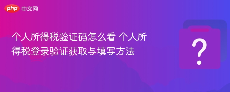 个人所得税验证码怎么看 个人所得税登录验证获取与填写方法-第1张图片-佛山资讯网
