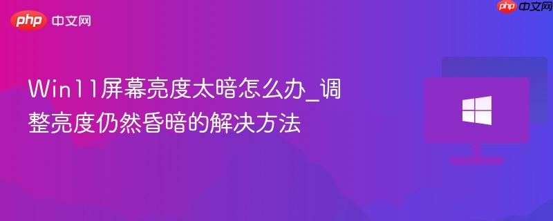 Win11屏幕亮度太暗怎么办_调整亮度仍然昏暗的解决方法-第1张图片-佛山资讯网 Win11屏幕亮度太暗怎么办_调整亮度仍然昏暗的解决方法-第1张图片-佛山资讯网